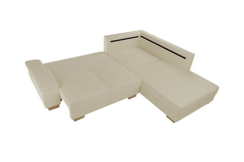 Graystone 3-seter Høyre L-formet Hjørnesovesofa 130x203 cm med Oppbevaring i Stoff - Grå - Møbler - Sofaer - Sovesofaer - Langsgående sovesofa