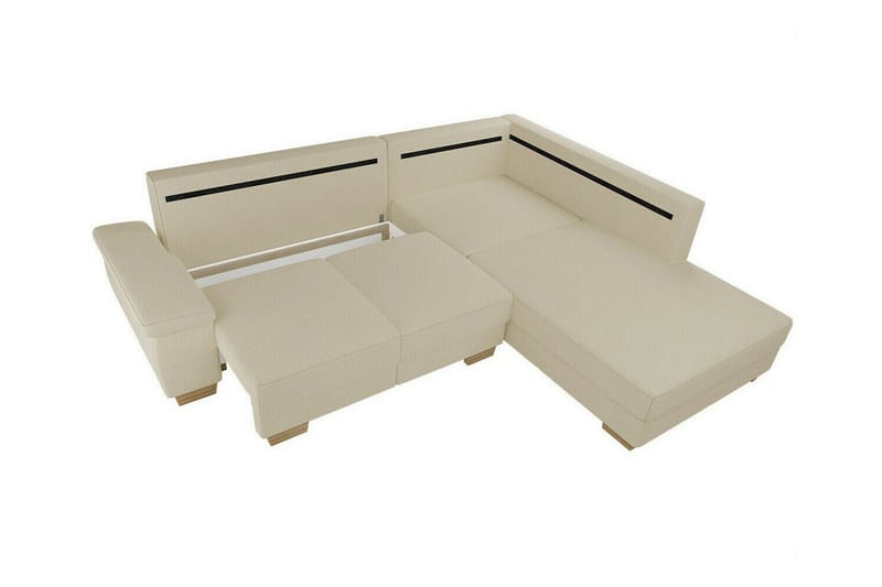 Graystone 3-seter Høyre L-formet Hjørnesovesofa 130x203 cm med Oppbevaring i Stoff - Grå - Møbler - Sofaer - Sovesofaer - Langsgående sovesofa