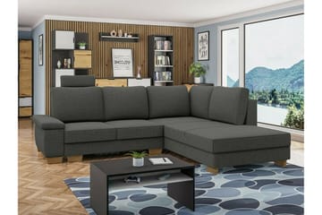 Graystone 3-seter Høyrevendt Hjørnesovesofa med Divan og Sjeselong i Stoff - Grå - Møbler - Sofaer - Sovesofaer - Langsgående sovesofa