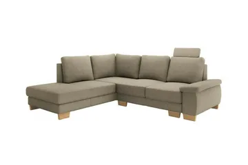 Graystone 3-seter Venstre Hjørnesovesofa 130x203 cm med Oppbevaring i Stoff - Beige - Møbler - Sofaer - Sovesofaer - Langsgående sovesofa