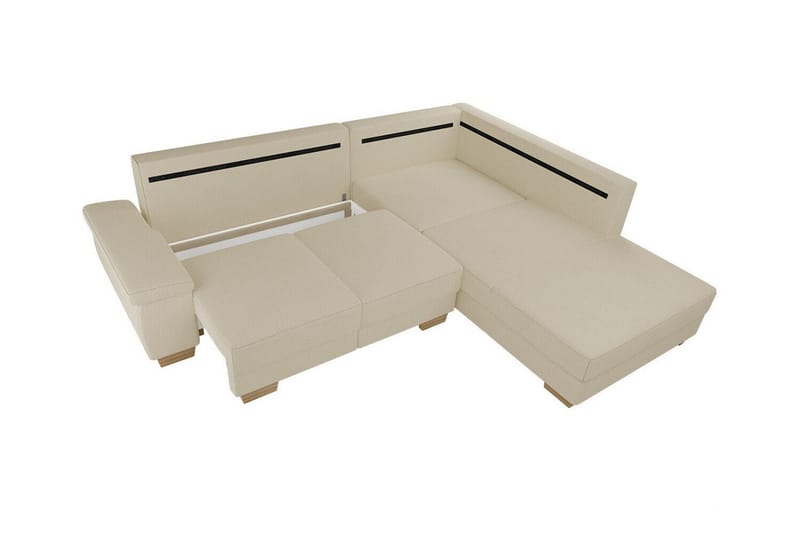 Graystone 3-seter Venstre Hjørnesovesofa 130x203 cm med Oppbevaring i Stoff - Grå - Møbler - Sofaer - Sovesofaer - Langsgående sovesofa