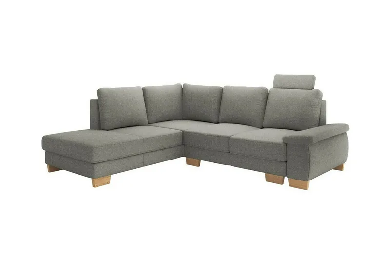 Graystone 3-seter Venstre Hjørnesovesofa 130x203 cm med Oppbevaring i Stoff, Grå