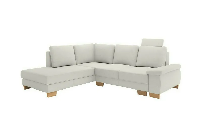 Graystone 3-seter Venstre Hjørnesovesofa 130x203 cm med Oppbevaring i Stoff, Lysegrå