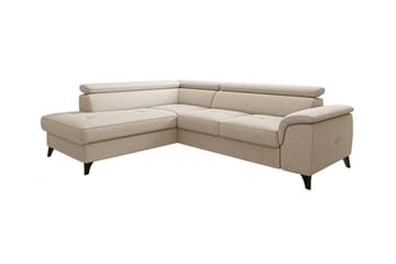 Graystone 3-seter Venstre Hjørnesovesofa med Oppbevaring i Stoff - Beige - Møbler - Sofaer - Sovesofaer - Langsgående sovesofa