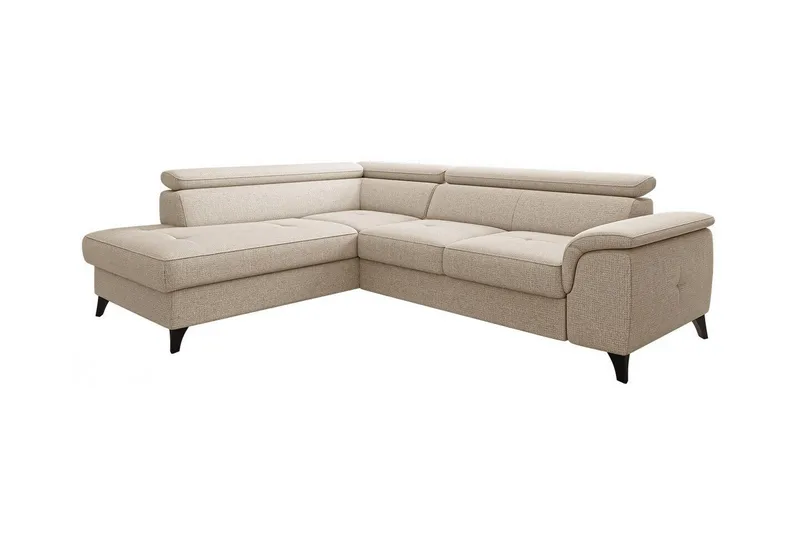 Graystone 3-seter Venstre Hjørnesovesofa med Oppbevaring i Stoff, Beige