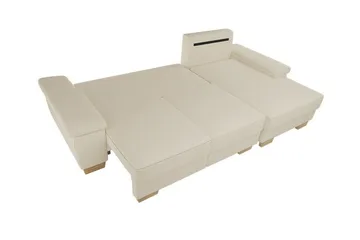 Graystone 3-seters Høyre Hjørnesovesofa 130x193 cm med Oppbevaring i Stoff - Grå - Møbler - Sofaer - Sovesofaer - Sovesofa divan