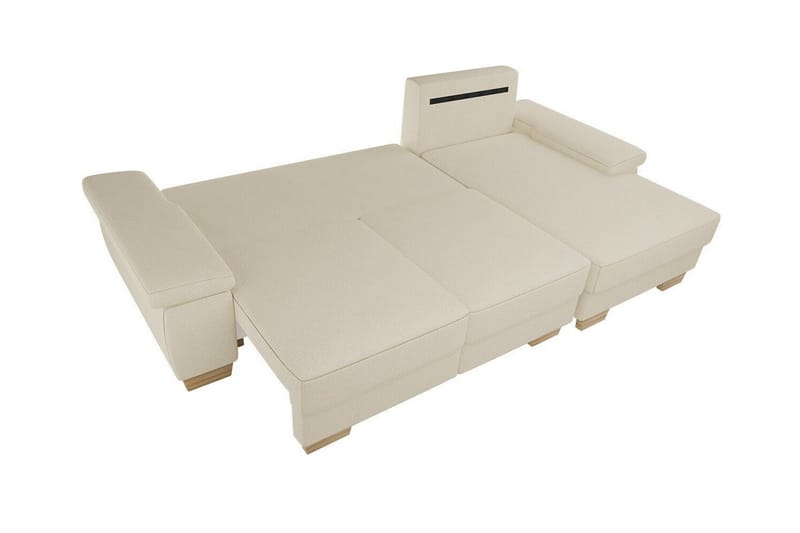 Graystone 3-seters Høyre Hjørnesovesofa 130x193 cm med Oppbevaring i Stoff - Lysegrå - Møbler - Sofaer - Sovesofaer - Sovesofa divan