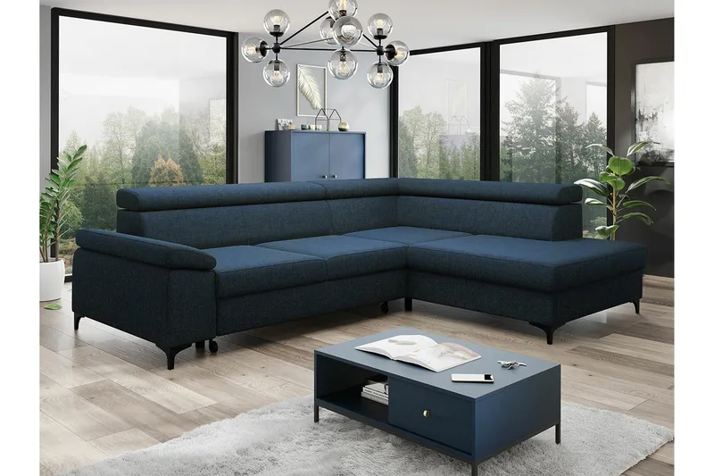 Graystone 3-seters Hjørnesovesofa - Blå - Møbler - Sofaer - Sovesofaer - Hjørnesovesofa