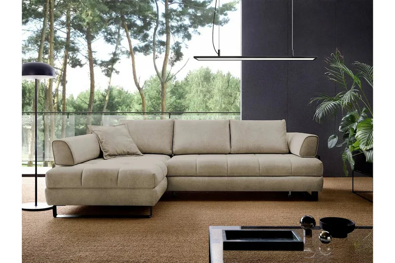 Graystone 3-seters Hjørnesovesofa - Cream - Møbler - Sofaer - Sovesofaer - Hjørnesovesofa