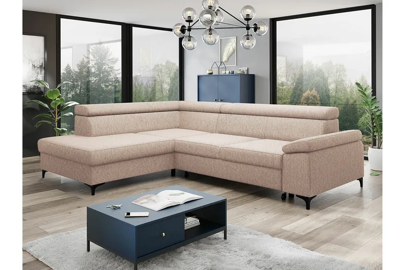 Graystone 3-seters Hjørnesovesofa - Cream - Møbler - Sofaer - Sovesofaer - Hjørnesovesofa