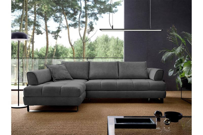 Graystone 3-seters Hjørnesovesofa - Mørkegrå - Møbler - Sofaer - Sovesofaer - Hjørnesovesofa