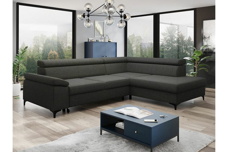 Graystone 3-seters Hjørnesovesofa - Mørkegrå - Møbler - Sofaer - Sovesofaer - Hjørnesovesofa