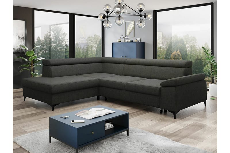 Graystone 3-seters Hjørnesovesofa - Mørkegrå - Møbler - Sofaer - Sovesofaer - Hjørnesovesofa