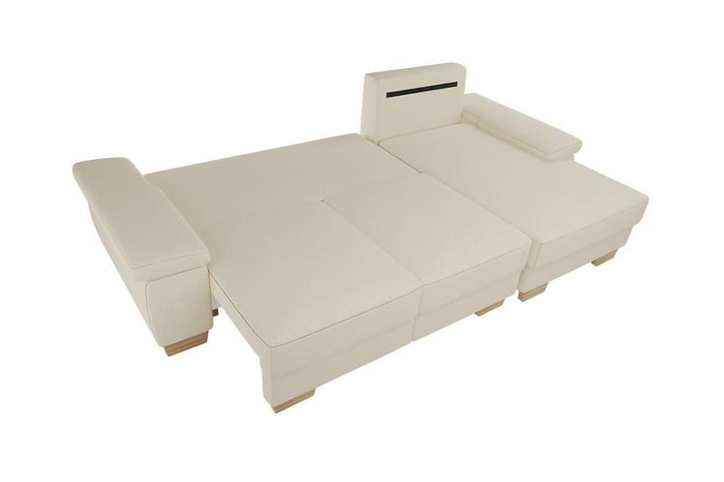 Graystone 3-seters Venstre Hjørnesovesofa 130x193 cm med Oppbevaring i Stoff - Lysegrå - Møbler - Sofaer - Sovesofaer - Sovesofa divan