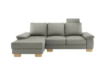 Graystone 3-seters Venstre Hjørnesovesofa 130x193 cm med Oppbevaring i Stoff - Lysegrå - Møbler - Sofaer - Sovesofaer - Sovesofa divan
