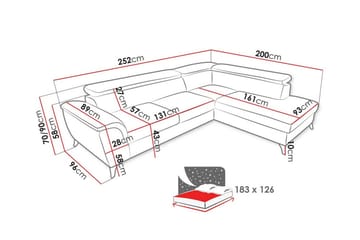 Graystone 4-seters Hjørnesovesofa - Møbler - Sofaer - Sovesofaer - Hjørnesovesofa