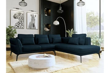 Graystone 4-sits Hörnbäddsoffa NO_BRAND Dark blue - Møbler - Sofaer - Sofaer med sjeselong - 4 seters sofa med divan