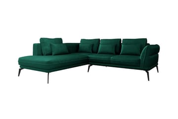 Graystone 4-sits Hörnbäddsoffa NO_BRAND Dark green - Møbler - Sofaer - Sofaer med sjeselong - 4 seters sofa med divan