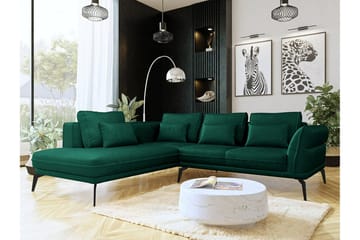 Graystone 4-sits Hörnbäddsoffa NO_BRAND Dark green - Møbler - Sofaer - Sofaer med sjeselong - 4 seters sofa med divan