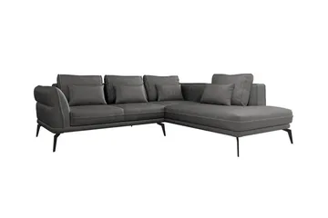 Graystone 4-sits Hörnbäddsoffa NO_BRAND Dark grey - Møbler - Sofaer - Sofaer med sjeselong - 4 seters sofa med divan