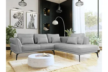 Graystone 4-sits Hörnbäddsoffa NO_BRAND Light grey/Dark grey - Møbler - Sofaer - Sofaer med sjeselong - 4 seters sofa med divan