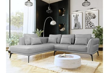 Graystone 4-sits Hörnbäddsoffa NO_BRAND Ljusgrå - Møbler - Sofaer - Sofaer med sjeselong - 4 seters sofa med divan