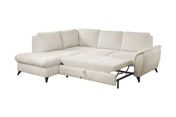 Hereford 3-seter Høyre Hjørnesovesofa 126x185 cm med Oppbevaring i Stoff - Gul - Møbler - Sofaer - Sovesofaer - Langsgående sovesofa