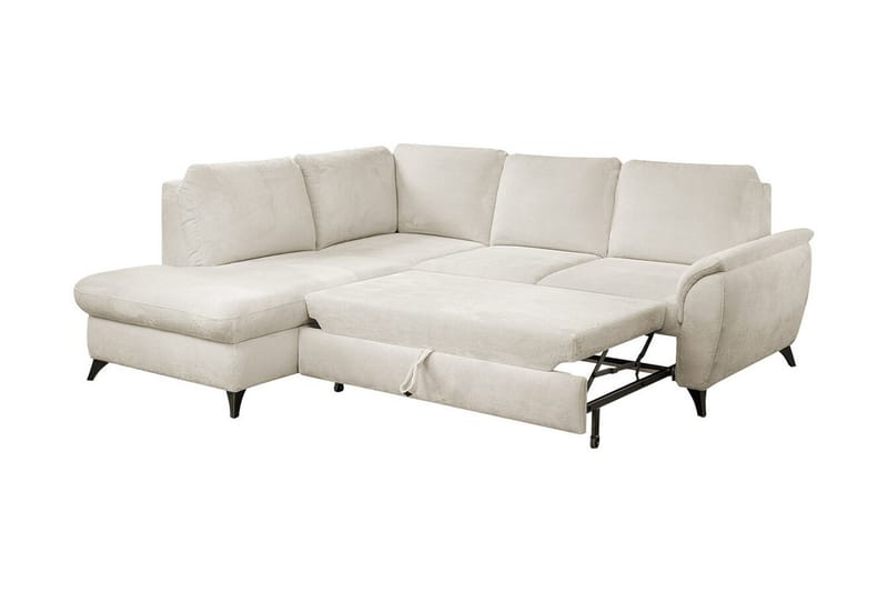 Hereford 3-seter Høyre Hjørnesovesofa 126x185 cm med Oppbevaring i Stoff - Gul - Møbler - Sofaer - Sovesofaer - Langsgående sovesofa