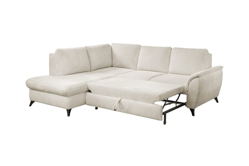 Hereford 3-seter Venstre Hjørnesovesofa 126x185 cm med Oppbevaring i Stoff - Grå - Møbler - Sofaer - Sovesofaer - Langsgående sovesofa