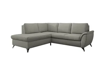 Hereford 3-seter Venstre Hjørnesovesofa 126x185 cm med Oppbevaring i Stoff - Grå - Møbler - Sofaer - Sovesofaer - Langsgående sovesofa