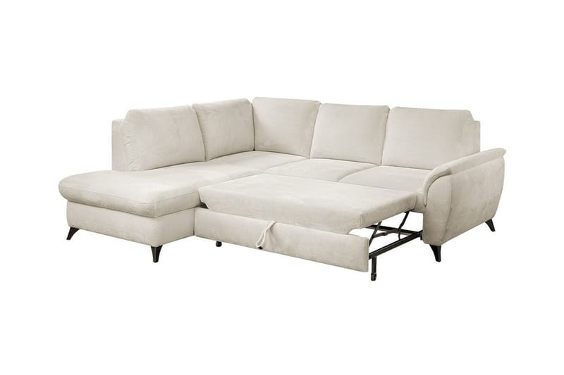 Hereford 3-seter Venstre Hjørnesovesofa 126x185 cm med Oppbevaring i Stoff - Gul - Møbler - Sofaer - Sovesofaer - Langsgående sovesofa