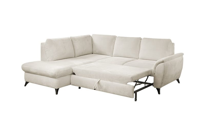 Hereford 3-seter Venstre Hjørnesovesofa 126x185 cm med Oppbevaring i Stoff - Kremhvit - Møbler - Sofaer - Sovesofaer - Langsgående sovesofa