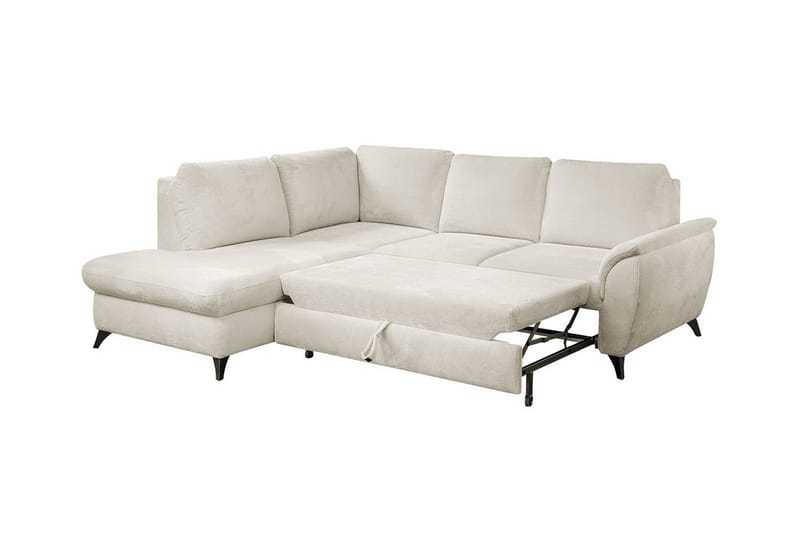 Hereford 3-seter Venstre Hjørnesovesofa med Oppbevaring i Stoff - Beige - Møbler - Sofaer - Sovesofaer - Langsgående sovesofa