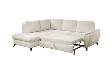 Hereford 3-seters Høyre Hjørnesovesofa 126x185 cm med Oppbevaring i Stoff - Grå - Møbler - Sofaer - Sovesofaer - Langsgående sovesofa