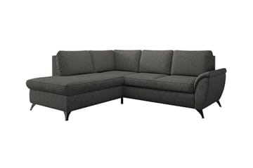 Hereford 3-seters Venstre Hjørnesovesofa 126x185 cm med Oppbevaring i Stoff - Mørkegrå - Møbler - Sofaer - Sovesofaer - Langsgående sovesofa