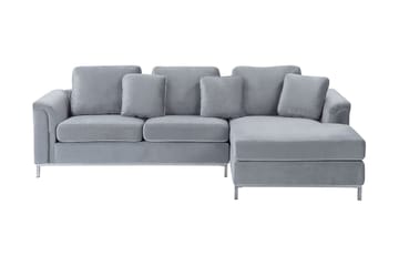 Hjørnesofa 4-seter V med sovefunksjon grå OSLO - Grå - Møbler - Sofaer - Sovesofaer - Hjørnesovesofa