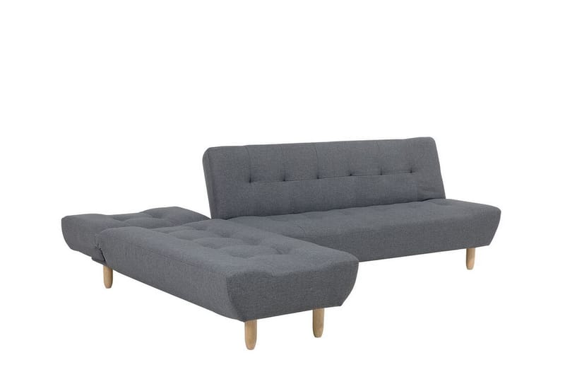 Hjørnesofa H 4-seters med sovefunksjon Mørkegrå ALSTEN - Grå - Møbler - Sofaer - Sovesofaer - Hjørnesovesofa