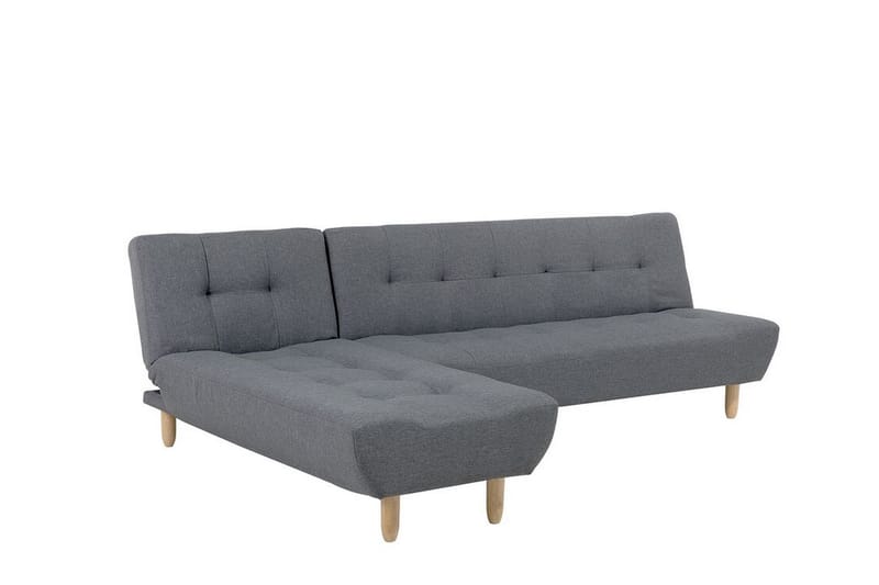 Hjørnesofa H 4-seters med sovefunksjon Mørkegrå ALSTEN - Grå - Møbler - Sofaer - Sovesofaer - Hjørnesovesofa
