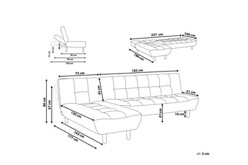 Hjørnesofa H 4-seters med sovefunksjon Mørkegrå ALSTEN - Grå - Møbler - Sofaer - Sovesofaer - Hjørnesovesofa