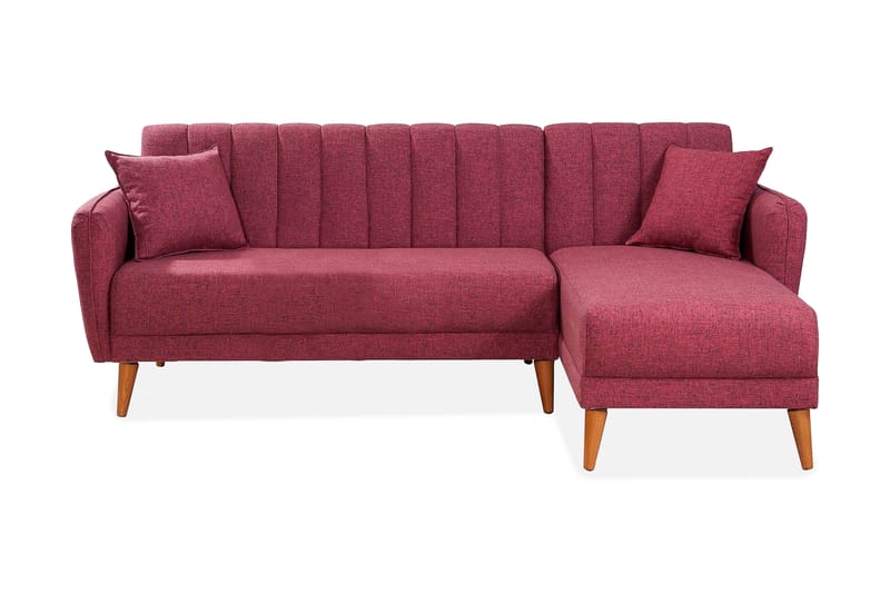 Hjørnesovesofa Beatris - Mørkerød - Hjørnesovesofa