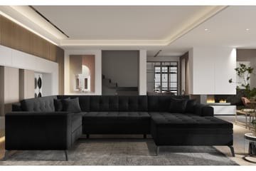 Hjørnesovesofa Brookshire med Divan Høyre - Antrasitt - Møbler - Sofaer - Sovesofaer - Hjørnesovesofa