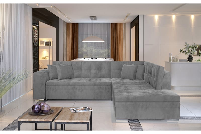 Hjørnesovesofa Fuentre - Grønn - Møbler - Sofaer - Sofaer med sjeselong - 4 seters sofa med divan