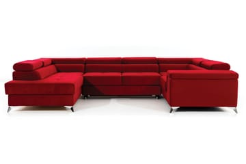 Hjørnesovesofa med Divan Maceira Venstre - Rød - Møbler - Sofaer - Sovesofaer - Hjørnesovesofa