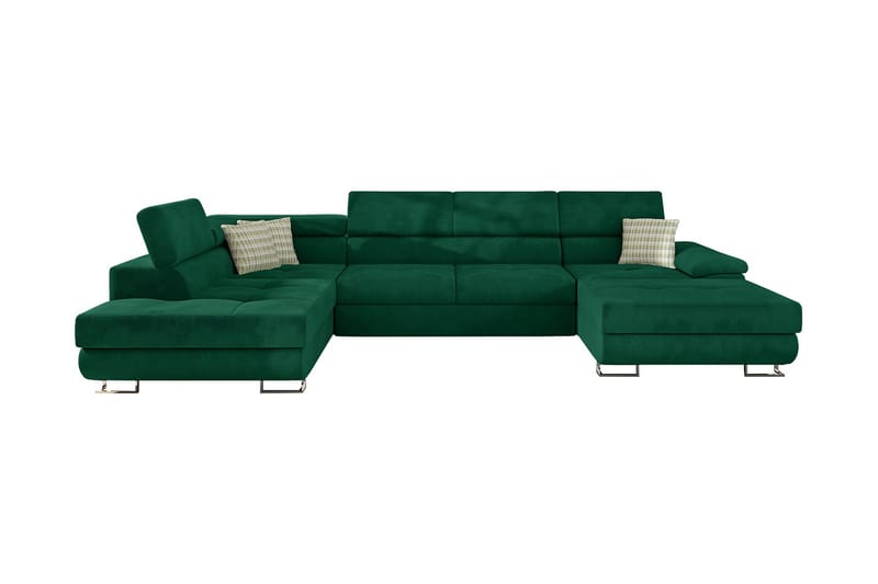 Hjørnesovesofa Oertel Venstre - Grønn - Møbler - Sofaer - Sovesofaer - Hjørnesovesofa