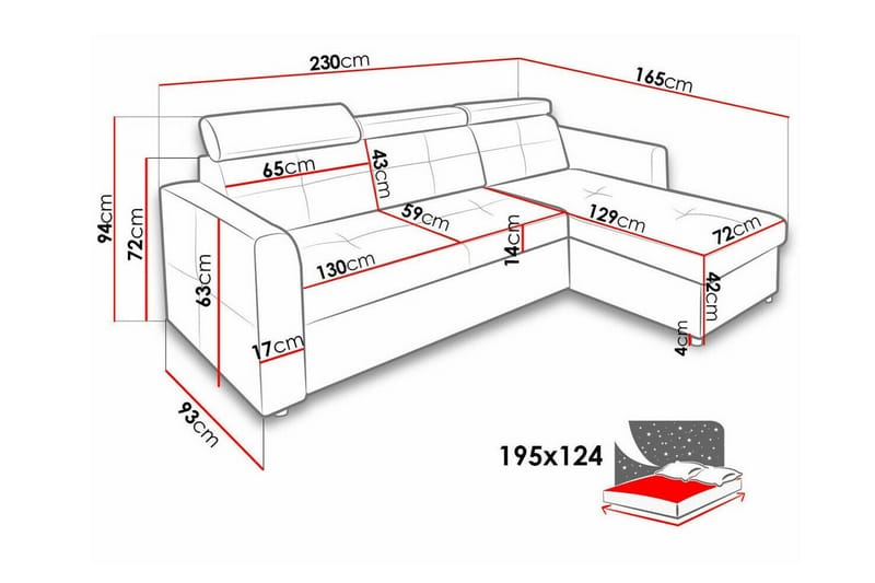 Hunglader 3-sits Hörnbäddsoffa Black - Møbler - Sofaer - Sovesofaer - Hjørnesovesofa