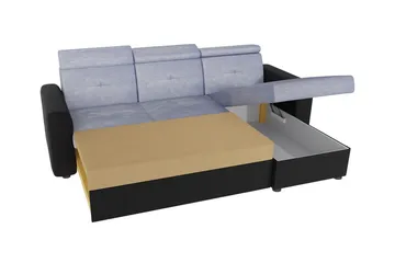 Hunglader 3-sits Hörnbäddsoffa NO_BRAND Black - Møbler - Sofaer - Sovesofaer - Sovesofa divan