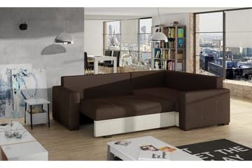 Irfan Hjørnesovesofa med Divan - Grå/Svart - Møbler - Sofaer - Sovesofaer - Hjørnesovesofa