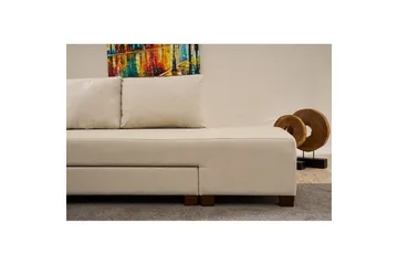 Hjørnesovesofa Iroulport Arzilla Høyre Krem - Krem - Møbler - Sofaer - Sovesofaer - Hjørnesovesofa