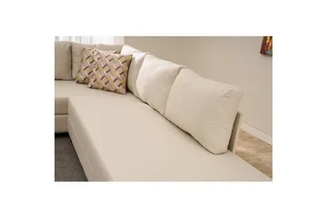 Hjørnesovesofa Iroulport Arzilla Høyre Krem - Krem - Møbler - Sofaer - Sovesofaer - Hjørnesovesofa