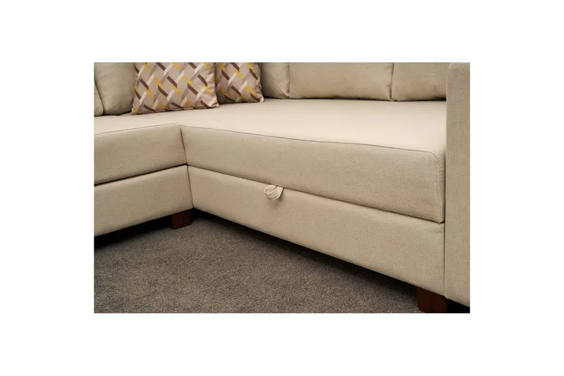 Hjørnesovesofa Iroulport Arzilla Venstre Krem - Krem - Møbler - Sofaer - Sovesofaer - Hjørnesovesofa